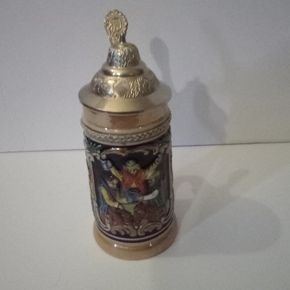 Dining Vintage Dbgm Western Germany German Beer Stein With Pewter Lid
